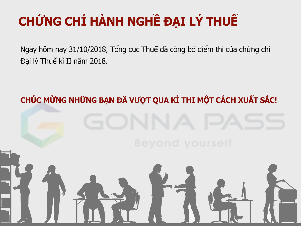 Kết quả thi chứng chỉ hành nghề thuế 2018 đợt 2 tháng 9